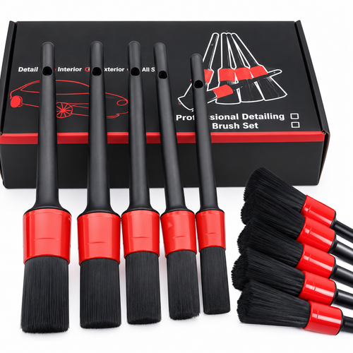 Set de brosses de détailing pour voiture : tableau de bord, aérations et jantes